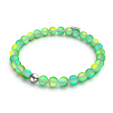 Emerald | Silver | Mermaid Glass Bead Bracelet
