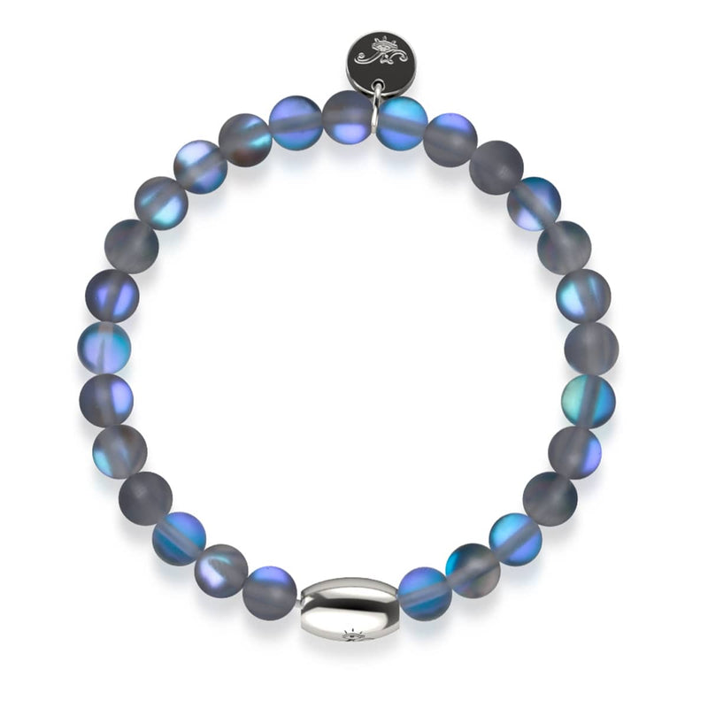 Grey | .925 Sterling Silver | Mermaid Glass Bead Bracelet