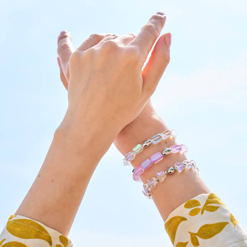 Lavender | .925 Sterling Silver | Mermaid Glass Pebble Bracelet