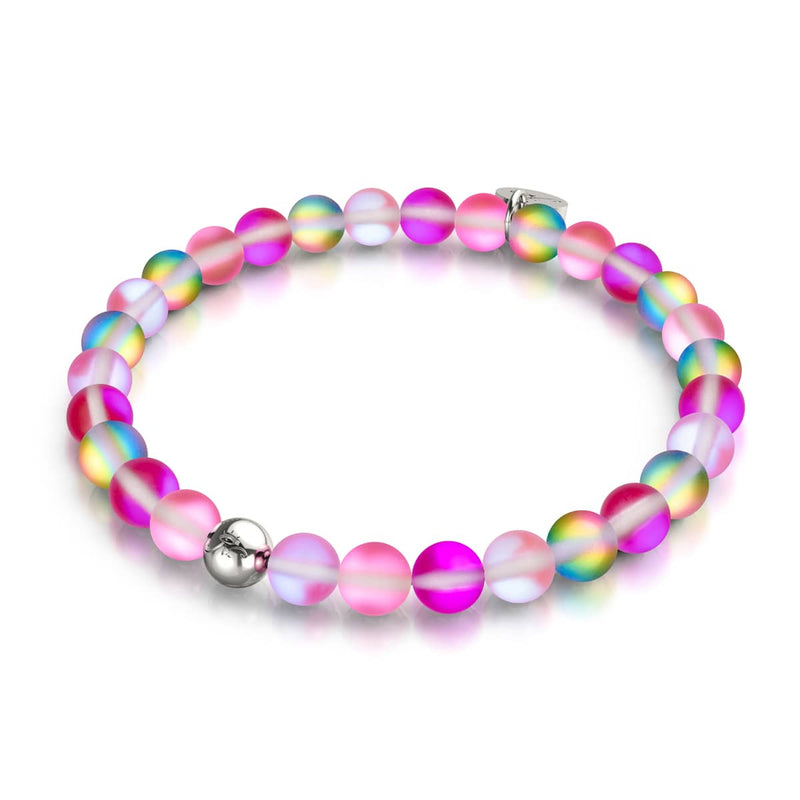 Magenta Magic | Silver | Mermaid Glass Bead Bracelet