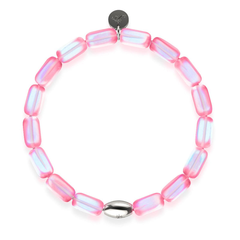 Pink | .925 Sterling Silver | Mermaid Glass Pebble Bracelet
