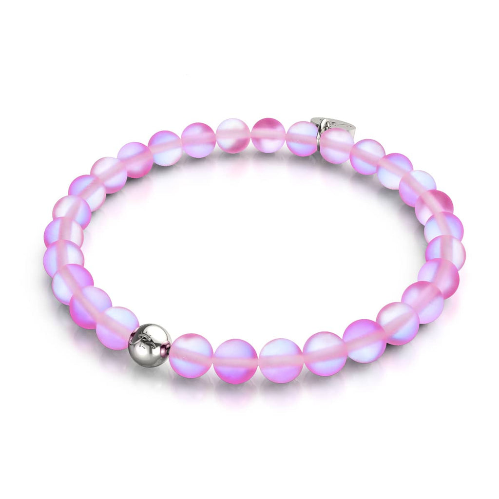 Pink | Silver | Mermaid Glass Bead Bracelet – NOGU United States
