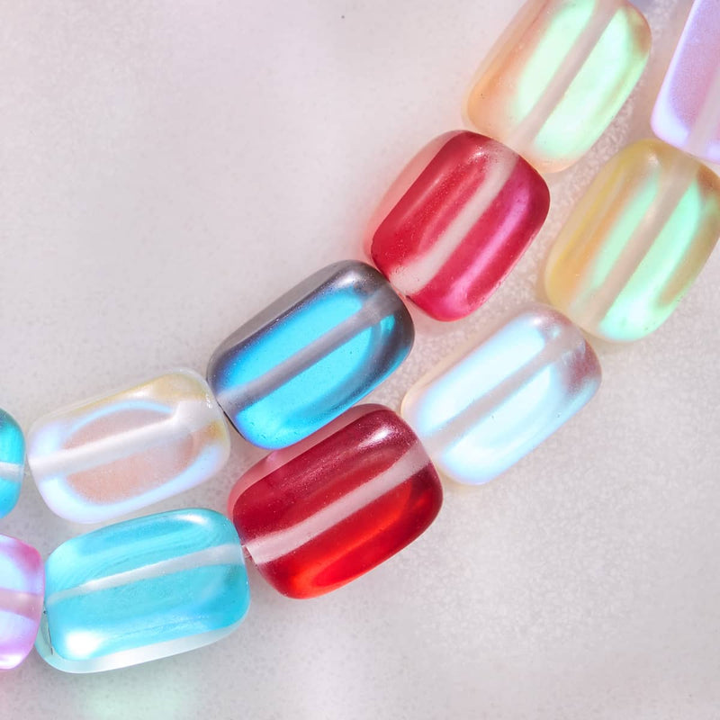 Rainbow Reef | .925 Sterling Silver | Mermaid Glass Pebble Bracelet