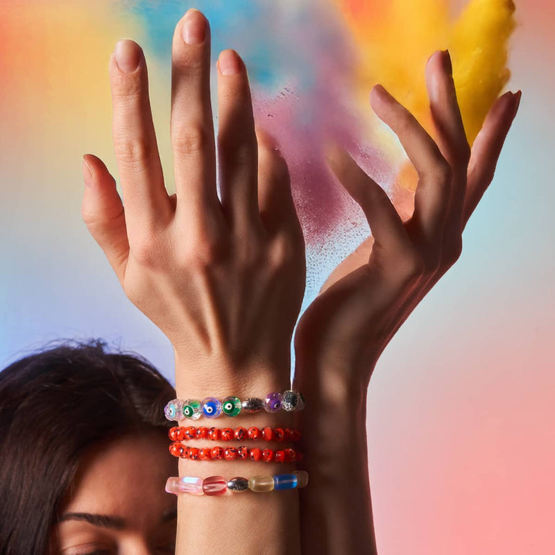 Rainbow Reef | .925 Sterling Silver | Mermaid Glass Pebble Bracelet