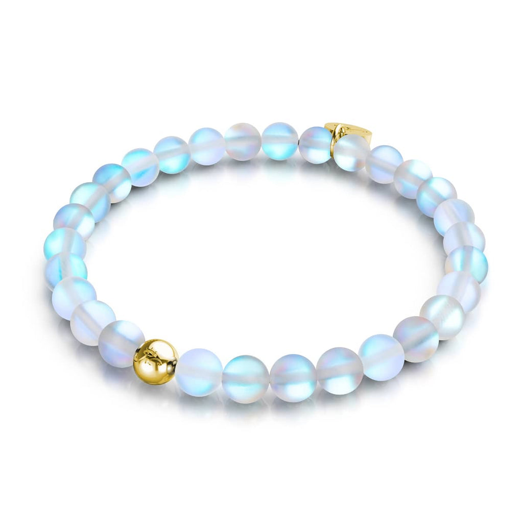 Rainbow White Gold Mermaid Glass Bead Bracelet – NOGU United