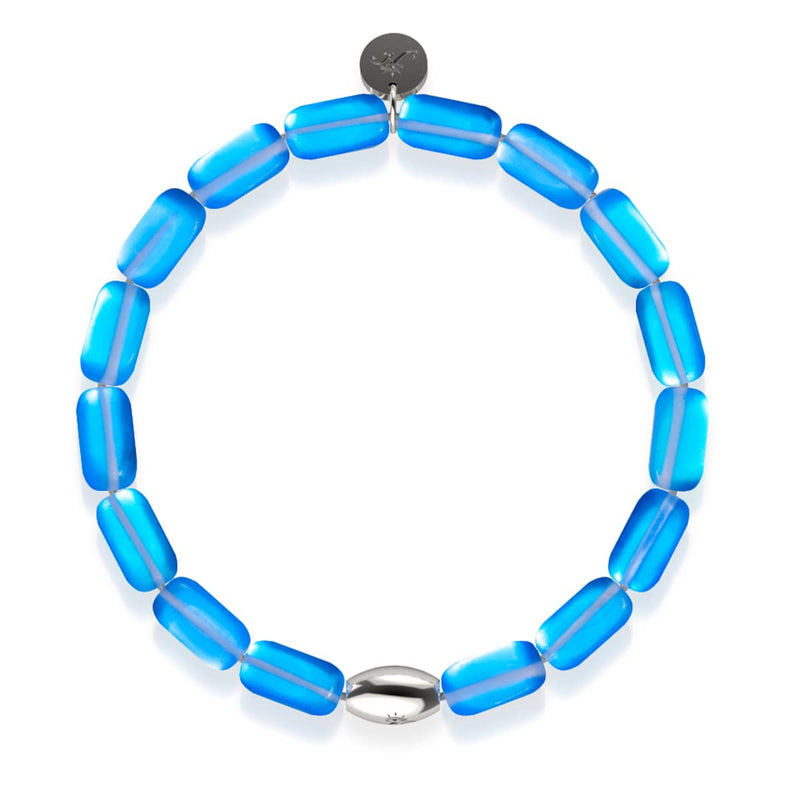 Sapphire | .925 Sterling Silver | Mermaid Glass Pebble Bracelet