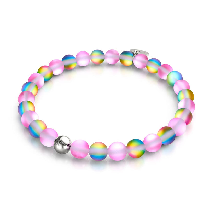 Unicorn Pink | Silver | Mermaid Glass Bead Bracelet