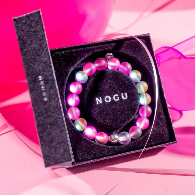 Unicorn Pink | Silver | Mermaid Glass Statement Bracelet