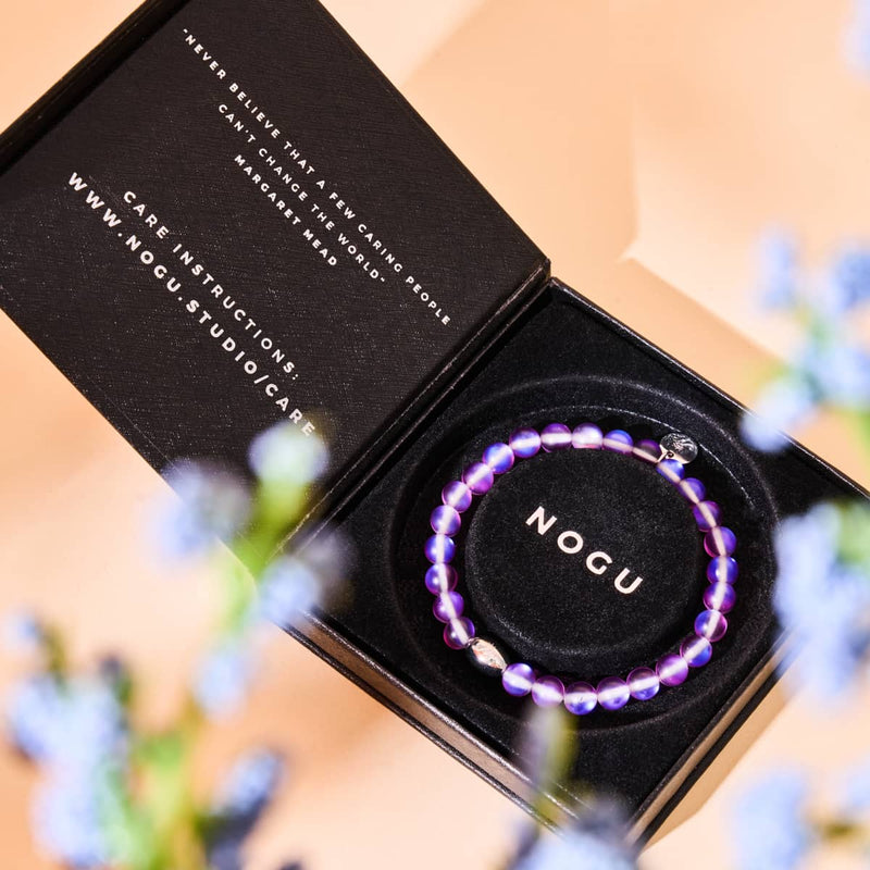 Violet | .925 Sterling Silver | Mermaid Glass Bead Bracelet