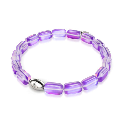 Violet | .925 Sterling Silver | Mermaid Glass Pebble Bracelet