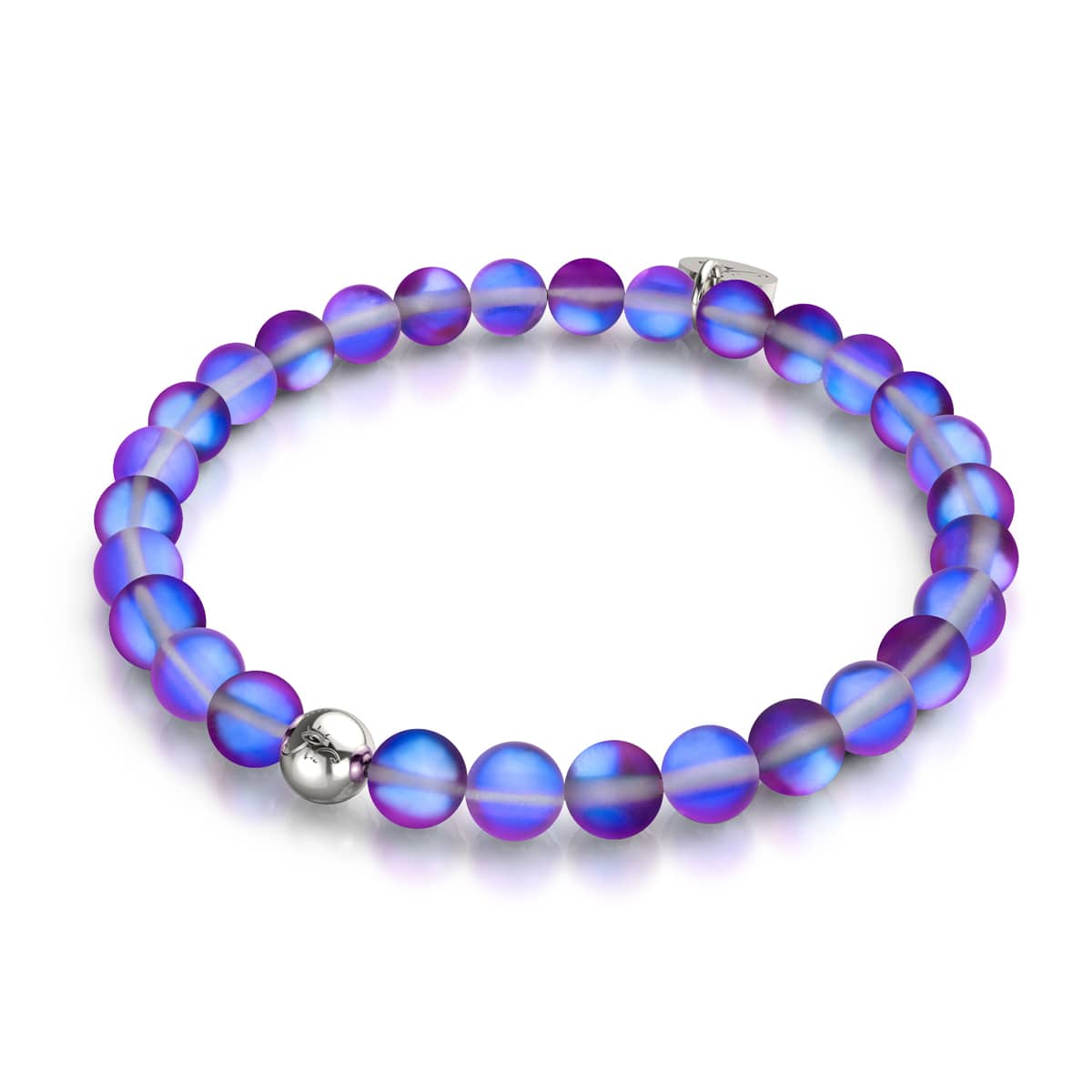 Violet | Silver | Mermaid Glass Bead Bracelet – NOGU United States