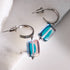 Grey | .925 Sterling Silver | Mermaid Glass Pebble Huggie Earrings