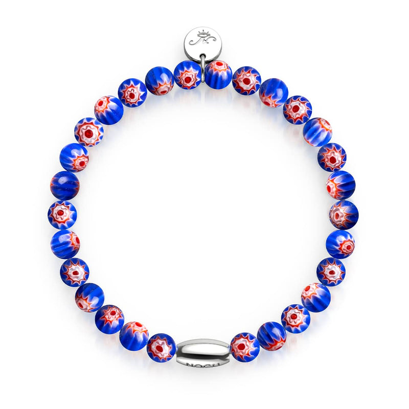 Blue Stars | .925 Sterling Silver | Millefiori Bracelet