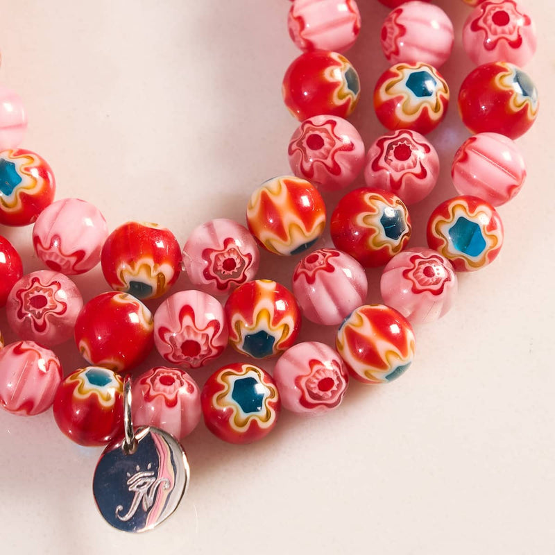 Rose Bouquet | .925 Sterling Silver | Millefiori Bracelet