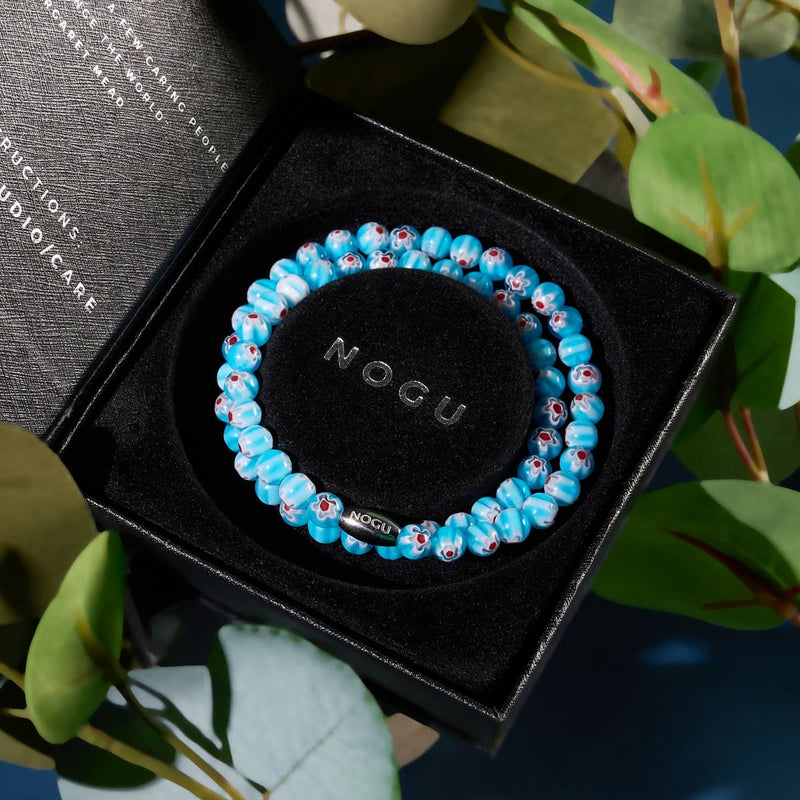 Azzurro | Silver | Millefiori Wrap