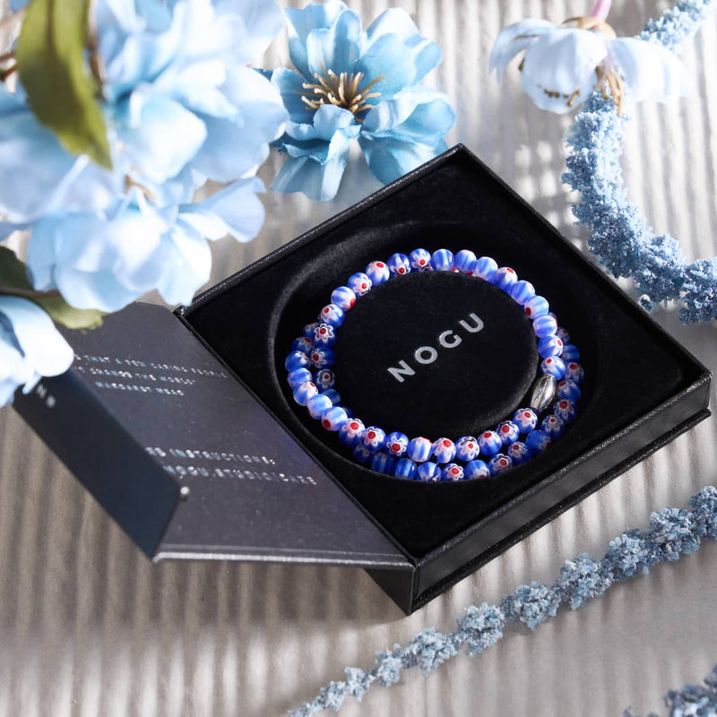 Italian Iris | Silver | Millefiori Wrap