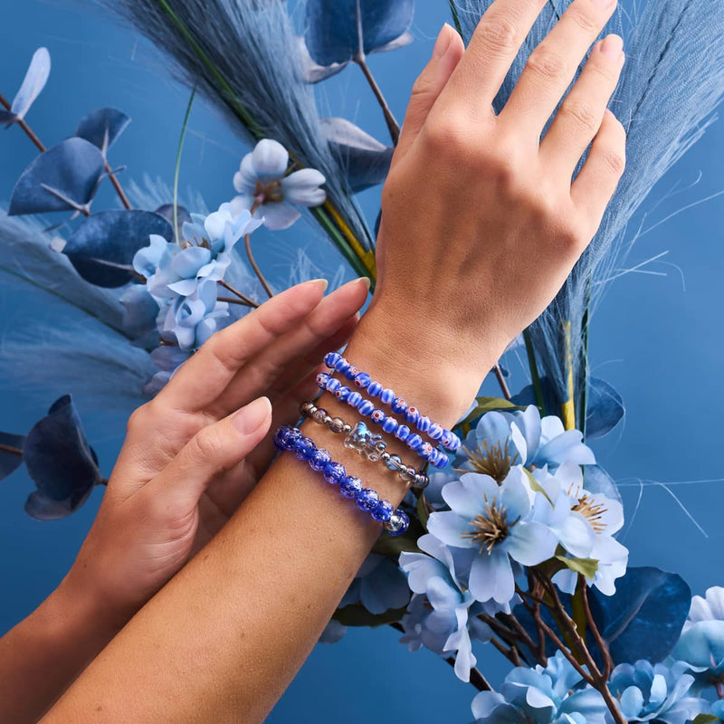 Italian Iris | Silver | Millefiori Wrap