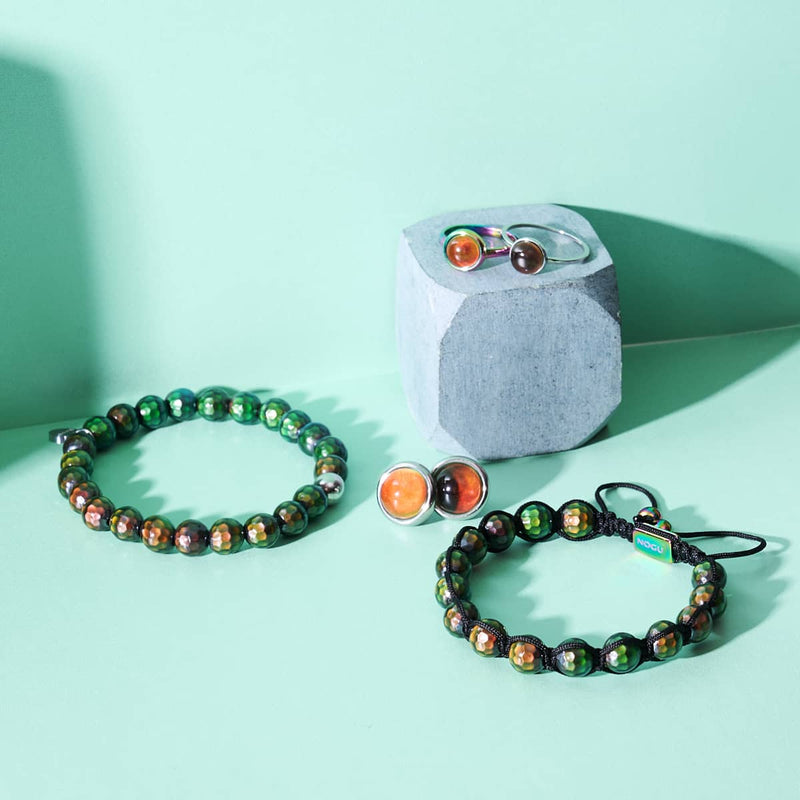 Chromata | 12mm Mood Stone Cabuchon Earrings