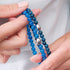 Sapphire Glitter Glass | .925 Sterling Silver | Bead Bracelet