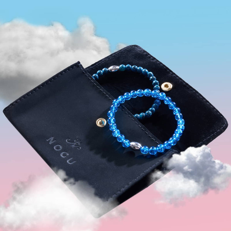 Sapphire Glitter Glass | .925 Sterling Silver | Bead Bracelet