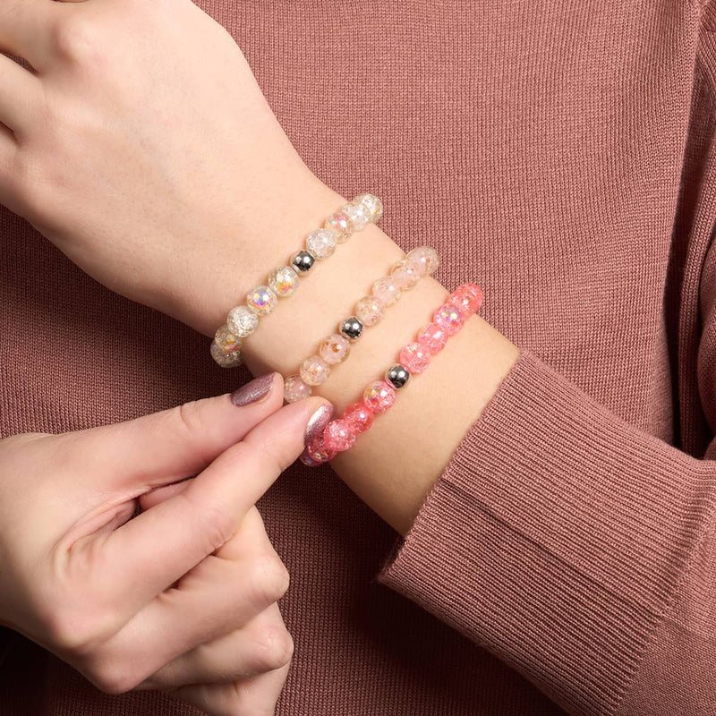 Frozen Rainbow Bubble Glass Bracelet 2-Set
