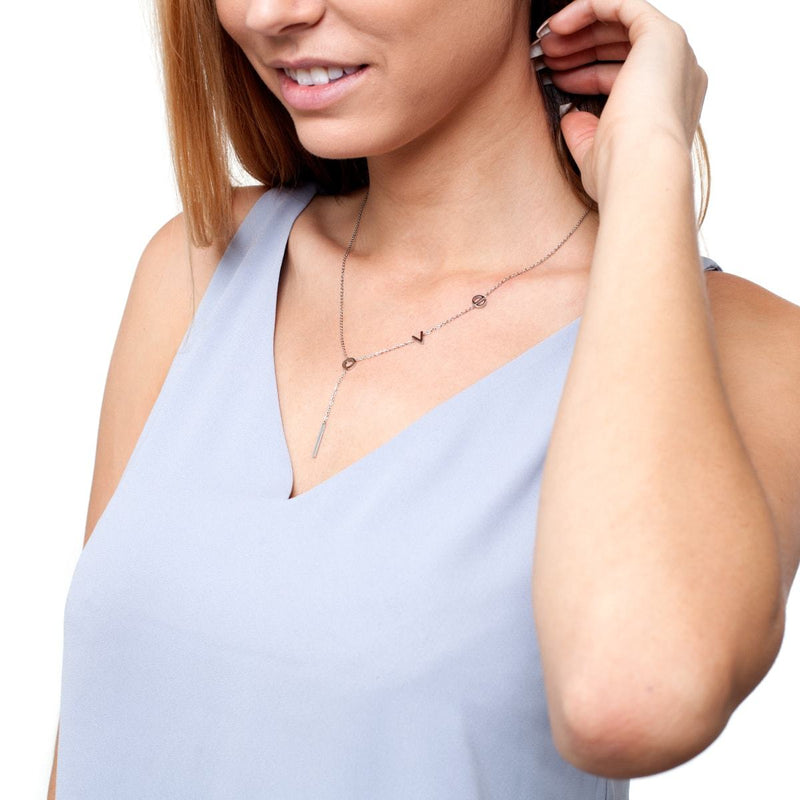 Love | Silver | Lariat Necklace