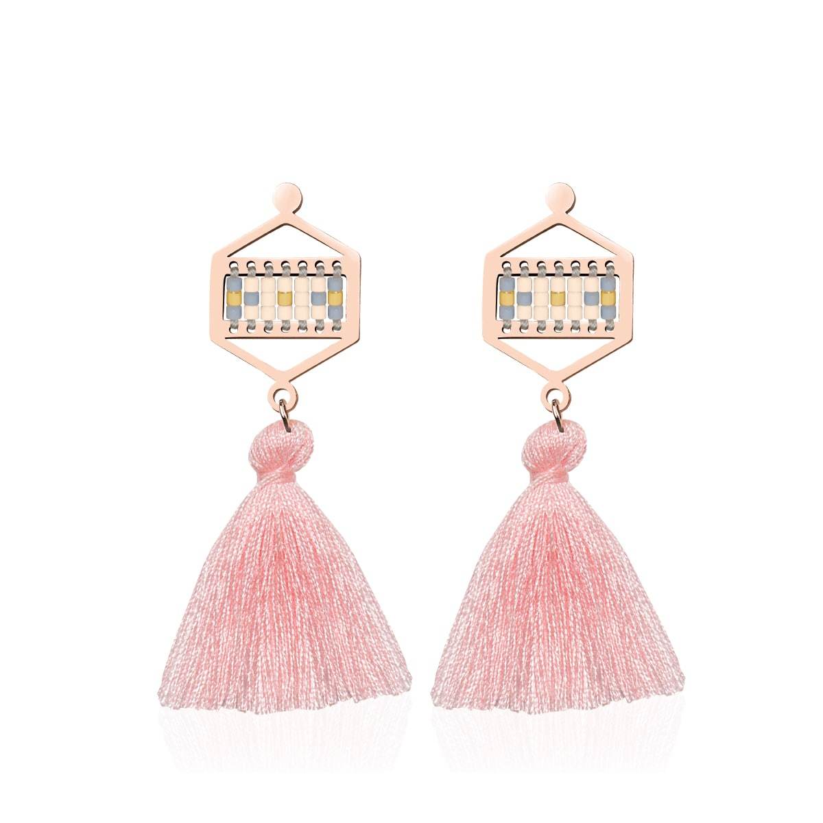 Monterey | 18k Rose Gold | Boho Fringe Earrings