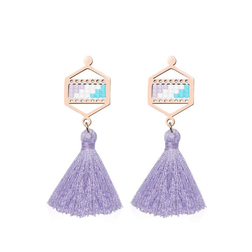 San Clemente | 18k Rose Gold | Boho Fringe Earrings