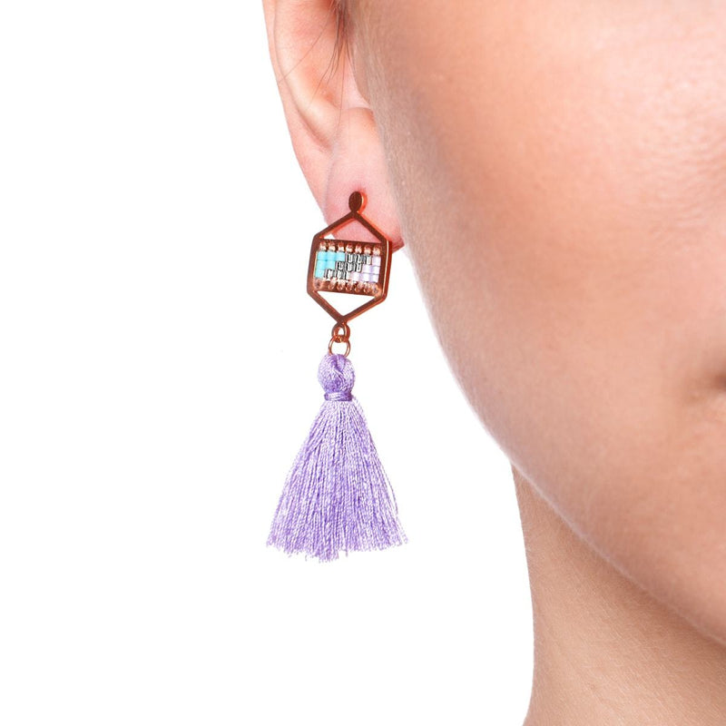 San Clemente | 18k Rose Gold | Boho Fringe Earrings