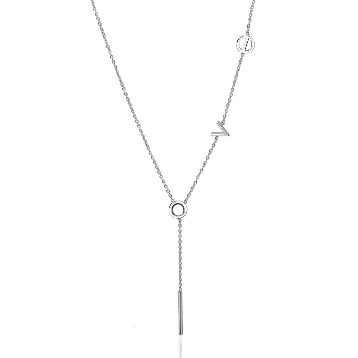 Love | Silver | Lariat Necklace