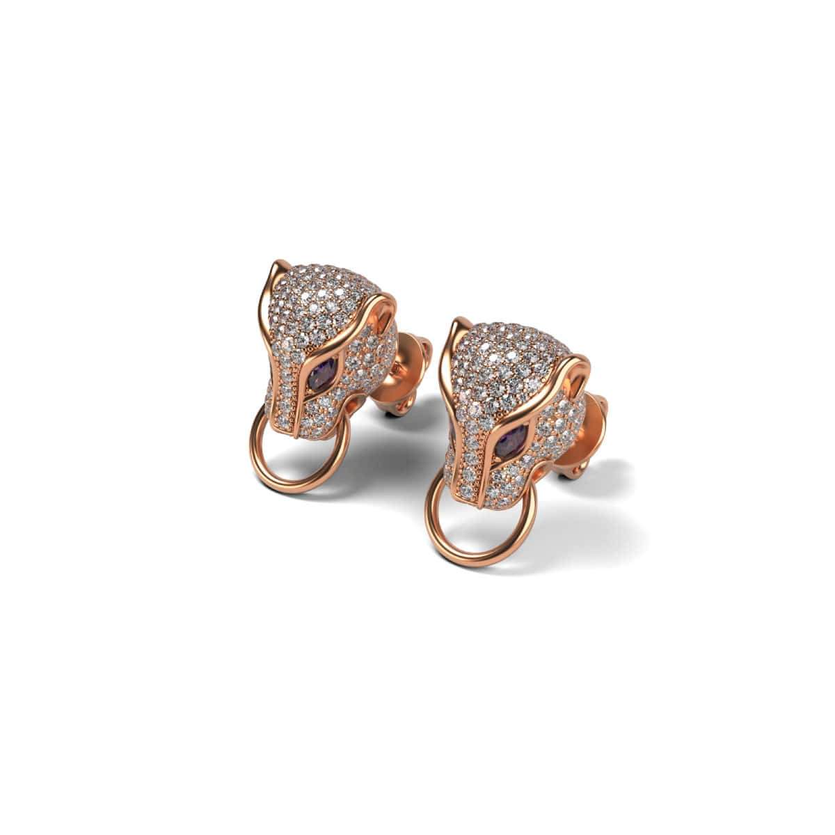 Panthera | 18k Rose Gold | Cubic Zirconia Crystal Earrings