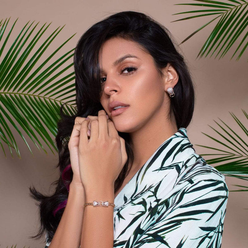 Panthera by Keysi Sayago | 18k Rose Gold | Cubic Zirconia Crystal Earrings