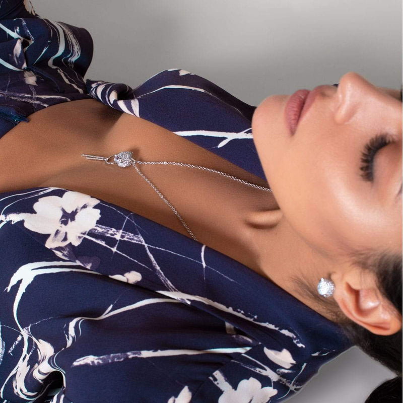 Panthera by Keysi Sayago | 18k White Gold | Cubic Zirconia Crystal Necklace