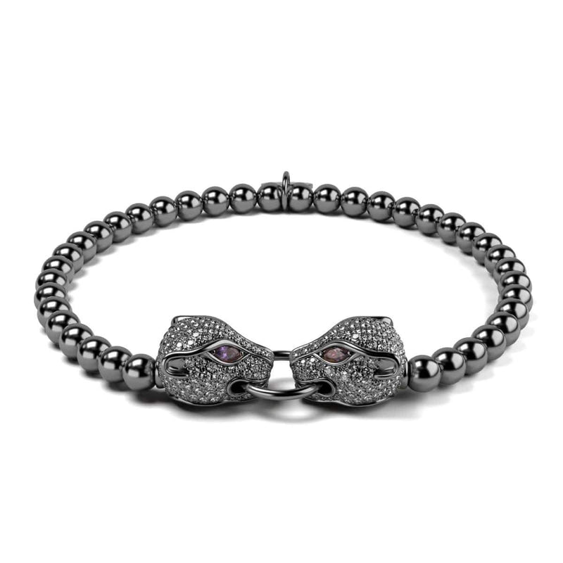Panthera by Keysi Sayago | Gunmetal | Cubic Zirconia Crystal Bracelet