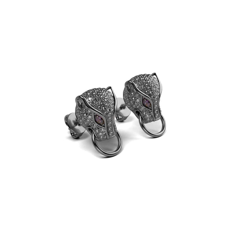 Panthera by Keysi Sayago | Gunmetal | Cubic Zirconia Crystal Earrings