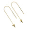 Shark Tooth Chain Drop Threader Earrings by Lauren Howe | .925 Sterling Gold Vermeil | Black Crystal