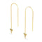 Shark Tooth Chain Drop Threader Earrings by Lauren Howe | .925 Sterling Gold Vermeil | Crystal
