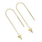 Shark Tooth Chain Drop Threader Earrings by Lauren Howe | .925 Sterling Gold Vermeil | Crystal