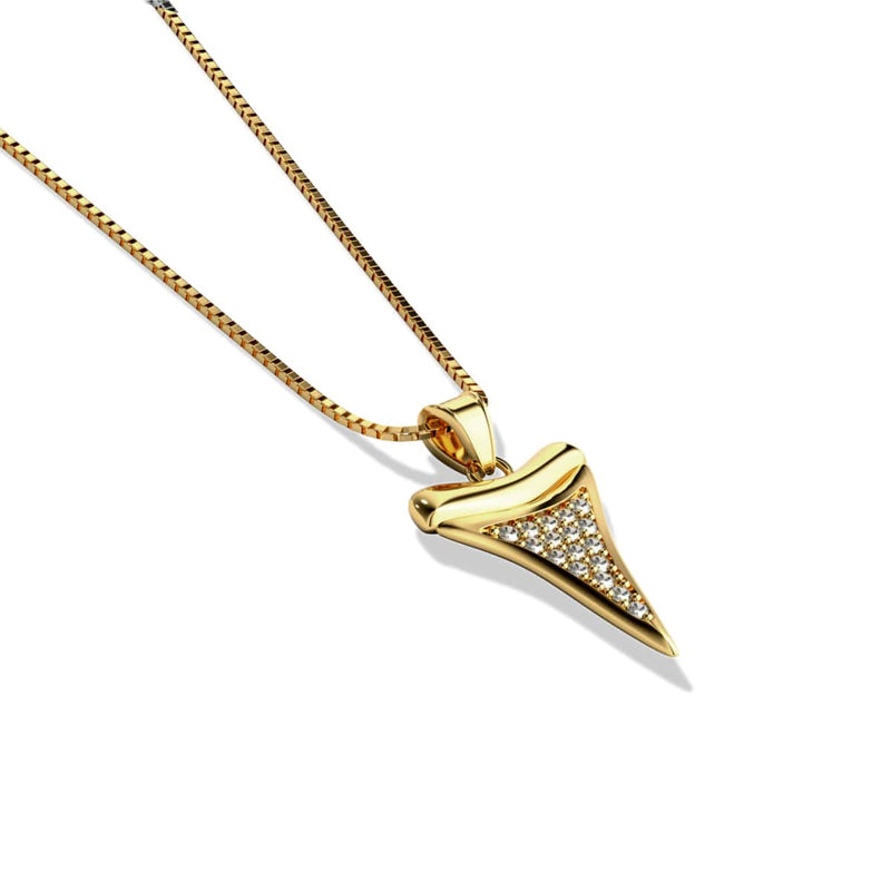 Shark Tooth Infinity Clasp Necklace by Lauren Howe | .925 Sterling Gold Vermeil | Crystal