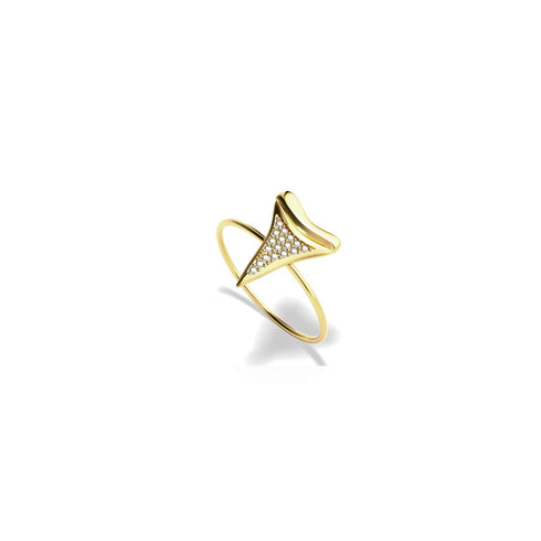 Shark Tooth Ring by Lauren Howe | .925 Sterling Gold Vermeil | Crystal
