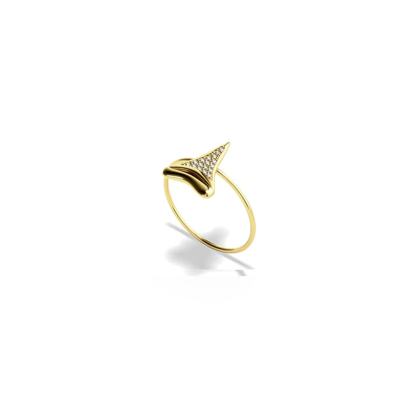 Shark Tooth Ring by Lauren Howe | .925 Sterling Gold Vermeil | Crystal