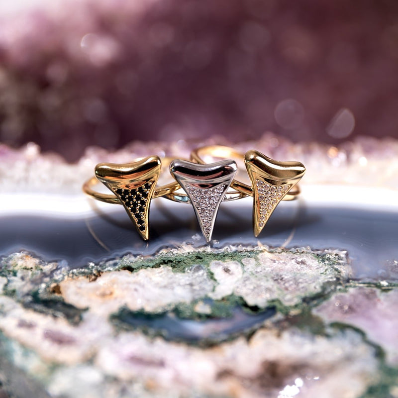Shark Tooth Ring by Lauren Howe | .925 Sterling Silver | Crystal
