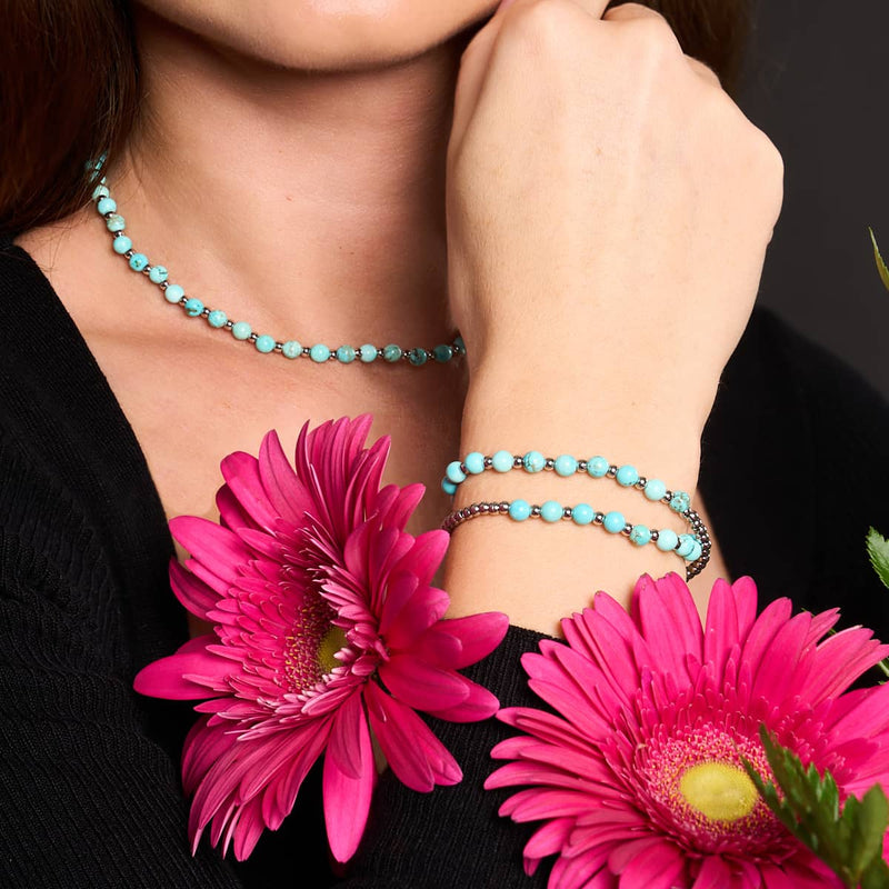 Turquoise x White Gold | Boho Gem Wrap