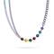 Rainbow Chakra | 7 Gemstone Chain Necklace | Unicorn Silver