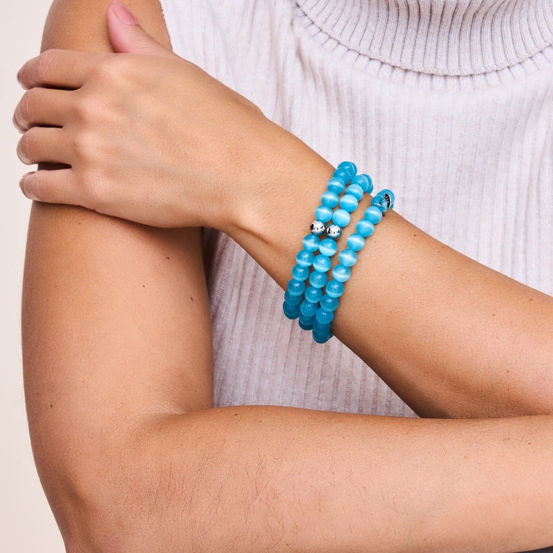 Aquamarine | .925 Sterling Silver | Cheshire Glass Bracelet