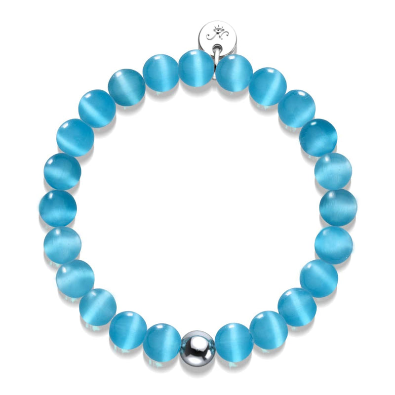 Aquamarine | .925 Sterling Silver | Cheshire Glass Bracelet