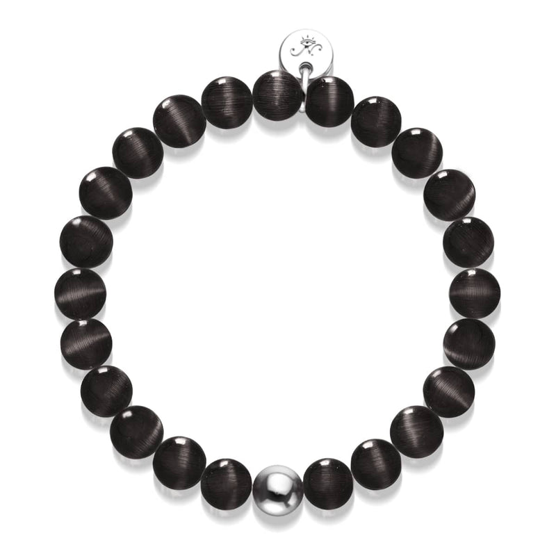 Black Sable | .925 Sterling Silver | Cheshire Glass Bracelet