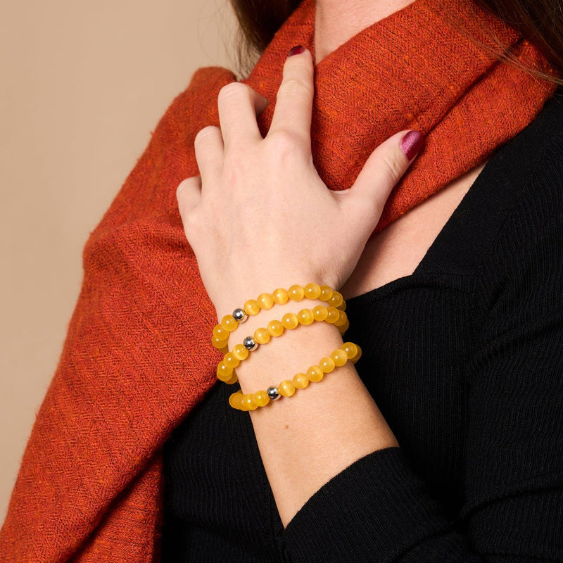 Harvest Moon | .925 Sterling Silver | Cheshire Glass Bracelet