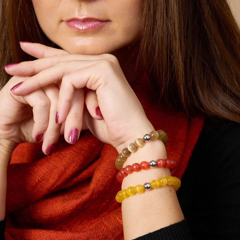 Harvest Moon | .925 Sterling Silver | Cheshire Glass Bracelet