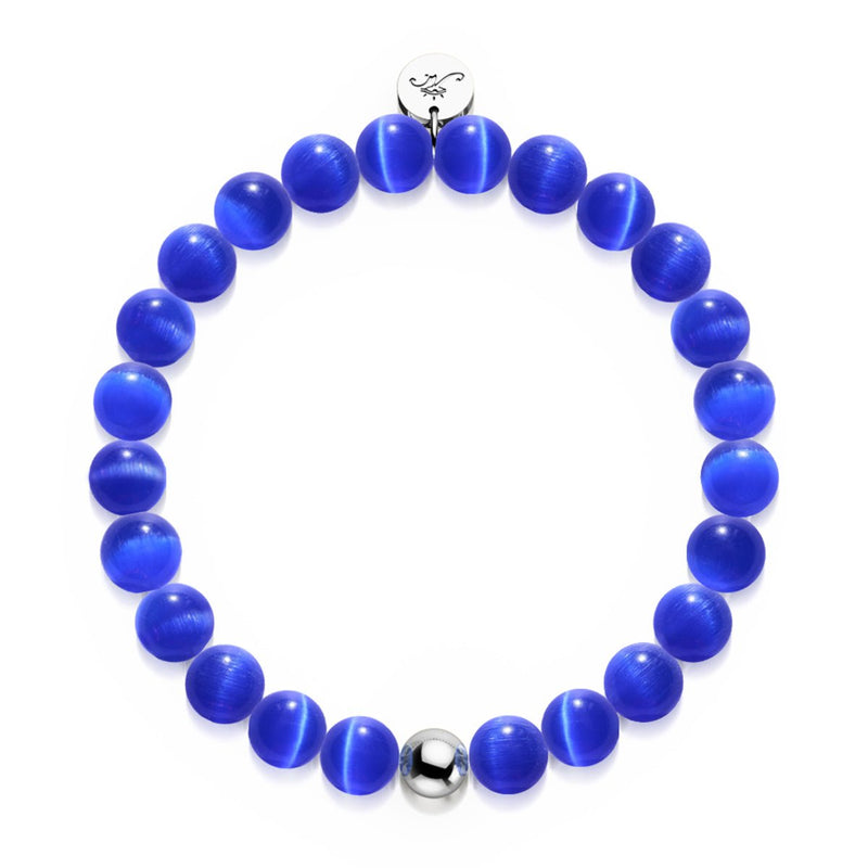 Midnight Watch | .925 Sterling Silver | Cheshire Glass Bracelet